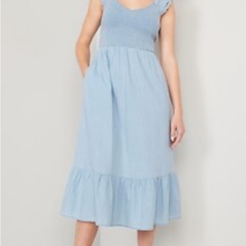 Old Navy Blue Ruffled Tiered Sundress